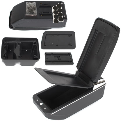 VW Golf VII 12-20 armrest with storage compartment BLACK ECO-LEATHER + mounting kit