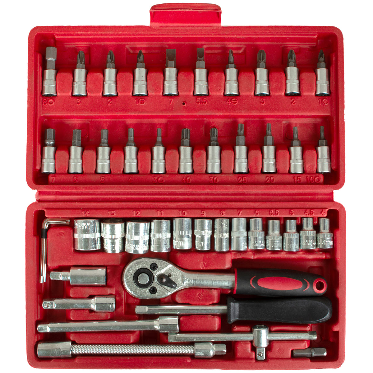 M MODECAR Zestaw narzędzi w walizce 1/4" 46PCS