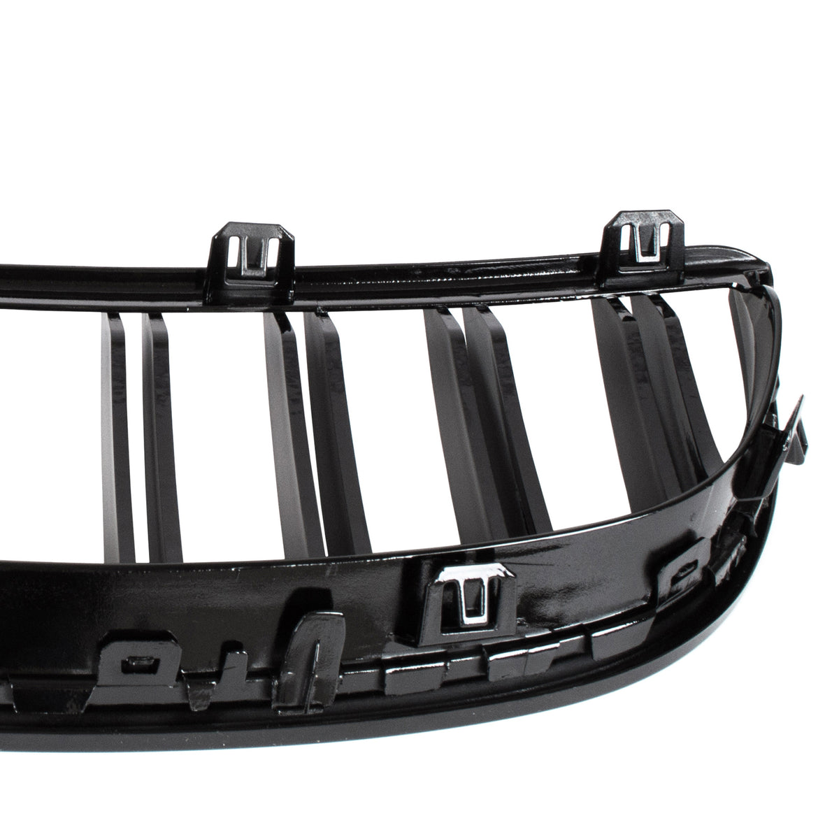 BMW 3 E90 / E91 04-09 SEDAN / KOMBI atrapy między reflektory (nerki) lewa + prawa kpl. BLACK GLOSSY DOUBLE BAR - II GATUNEK