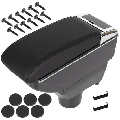 Toyota Yaris III 11-20 armrest with storage compartment BLACK ECO-LEATHER + mounting kit