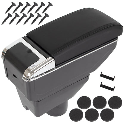 Toyota Yaris III 11-20 armrest with storage compartment BLACK ECO-LEATHER + mounting kit
