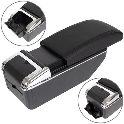 Toyota Yaris III 11-20 armrest with storage compartment BLACK ECO-LEATHER + mounting kit