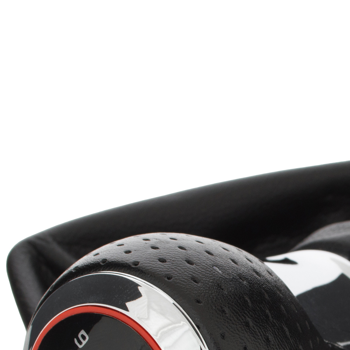 Audi A6 C6 04-12 gałka zmiany biegów CZARNA + CHROME 6 BIEGÓW + MIESZEK CZARNY Z CZARNĄ NITKĄ