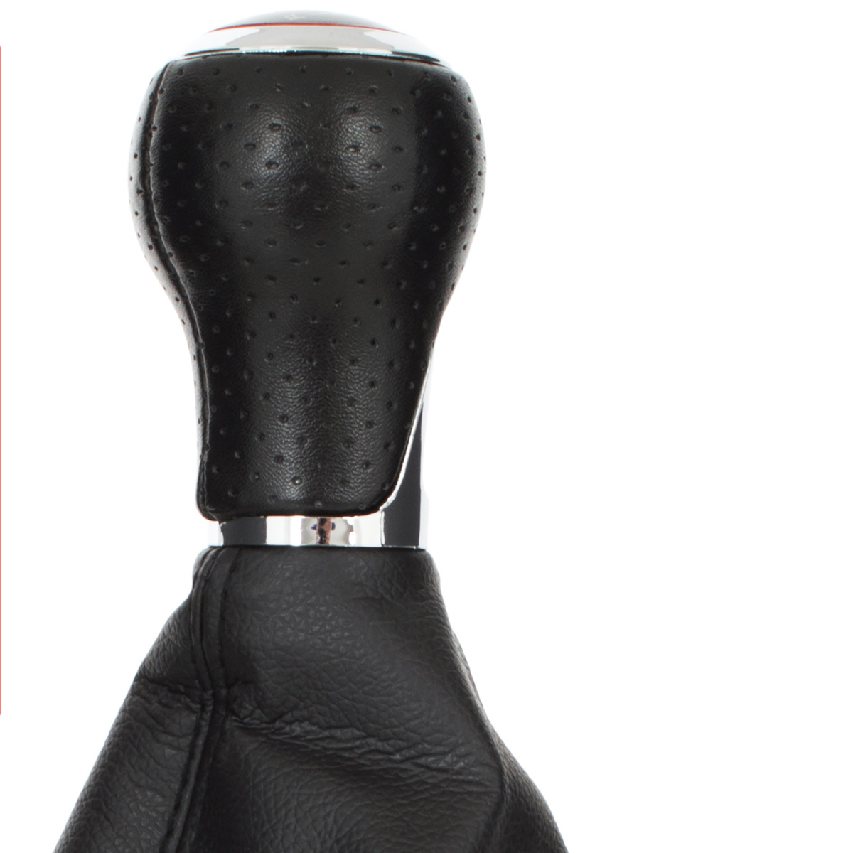 Audi A6 C6 04-12 gałka zmiany biegów CZARNA + CHROME 6 BIEGÓW + MIESZEK CZARNY Z CZARNĄ NITKĄ