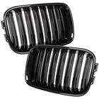 BMW 3 E36 91-96 atrapy między reflektory (nerki) lewa + prawa kpl. BLACK GLOSSY DOUBLE BAR