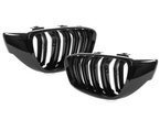 BMW 4 F32 / F33 / F36 13-18 atrapy między reflektory (nerki) lewa + prawa kpl. BLACK GLOSSY DOUBLE BAR