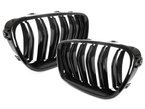 BMW 5 F10 / F11 10-17 atrapy między reflektory (nerki) lewa + prawa kpl. BLACK GLOSSY DOUBLE BAR