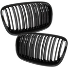 BMW X5 E70 06-13 atrapy między reflektory (nerki) lewa + prawa kpl. BLACK GLOSSY DOUBLE BAR