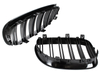 BMW 5 E60 / E61 03-10 atrapy między reflektory (nerki) lewa + prawa kpl. BLACK GLOSSY DOUBLE BAR